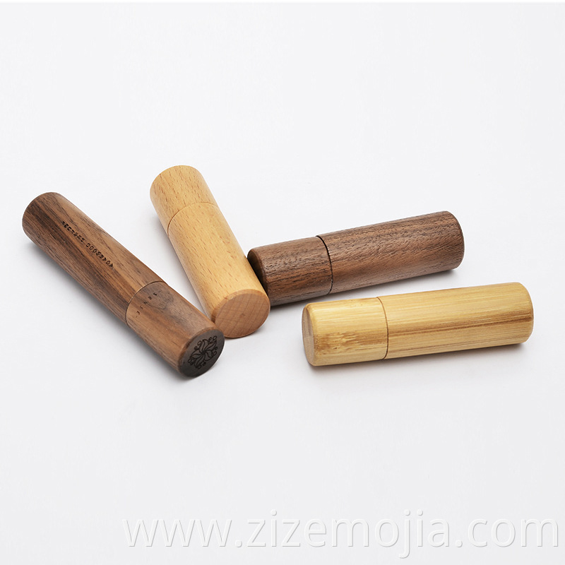 Eco-friendly cosmetic packaging bamboo essential oil roll on bottle labels